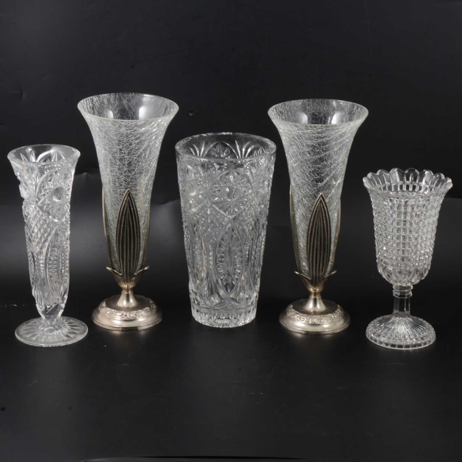 Lot 54 - Victorian press moulded milk glass goblets, plus other glassware.