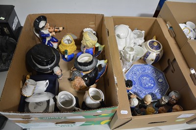 Lot 82 - Large collection of modern commemoratives, including caricature Toby jugs