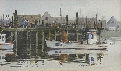 Lot 365 - Angus M Stirling - The White Boat; and three other artworks.