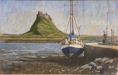 Lot 324 - Lawrence 'Lol' Spence - Lindisfarne, and two coastal scenes.