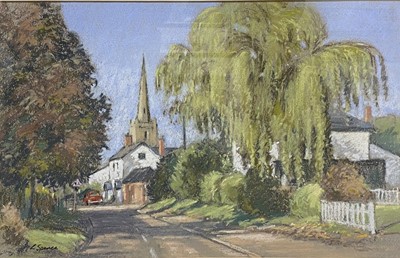 Lot 328 - Lawrence 'Lol' Spence - Stoughton, a similar scene, and another village landscape.