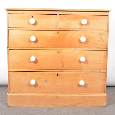 Lot 478 - A Victorian stripped pine chest of drawers