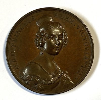Lot 114 - H.R.H. Princess Alex : Victoria, birthday medal, bronze