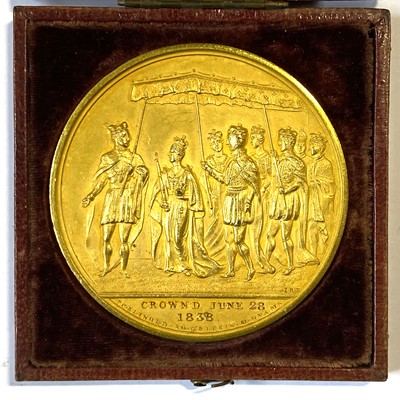 Lot 115 - Victoria Queen of England Coronation medal, gilt