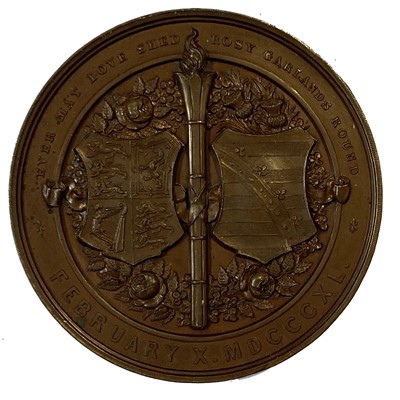 Lot 120 - Victoria & Albert marriage medal, bronze