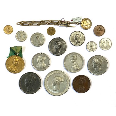 Lot 135 - Small collection of Victoria Coronation medals, Marriage medallions, etc.