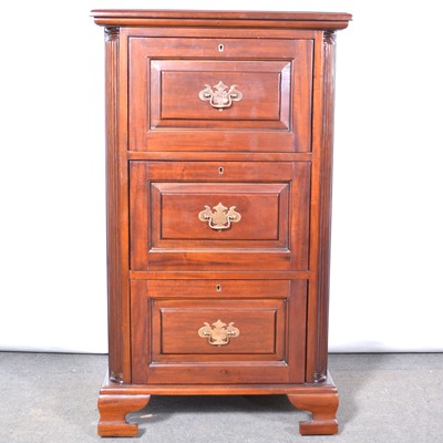 Lot 479 - Contemporary hardwood three drawer filing cabinet