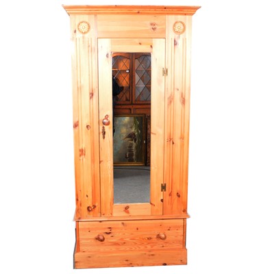 Lot 563 - Modern pine single wardrobe.