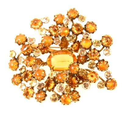 Lot 299 - Vintage Schreiner New York multi-stone paste brooch.