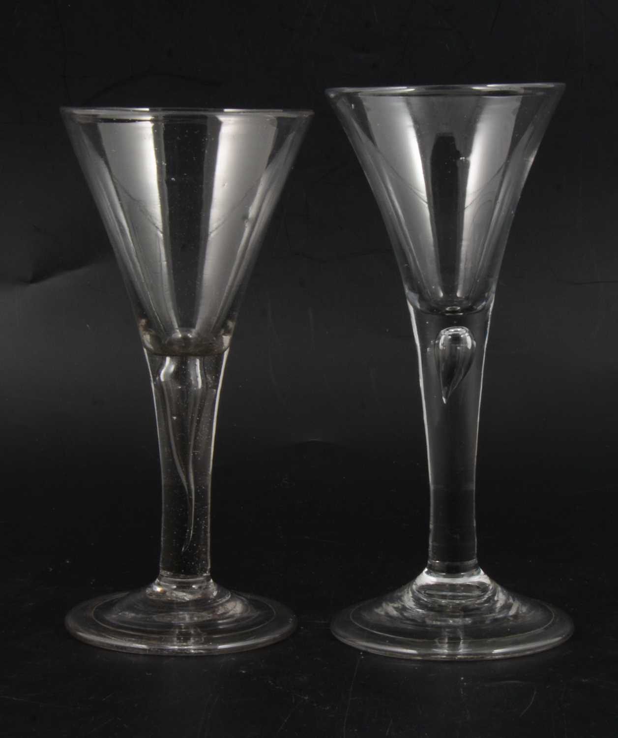 Lot 6 - Two trumpet wine glasses