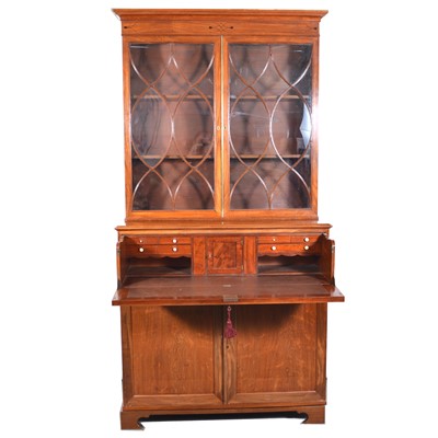 Lot 555 - Regency mahogany secretaire bookcase.