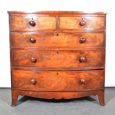 Lot 521 - Victorian mahogany bowfront chest of drawers