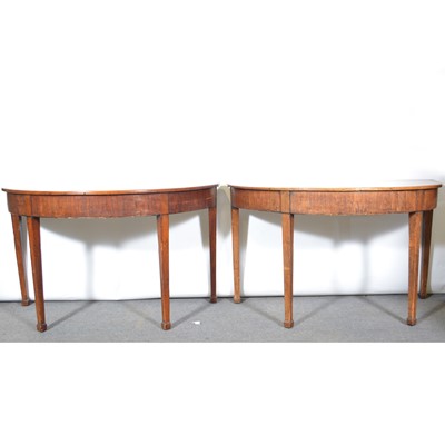 Lot 468 - Two mahogany D-end console tables