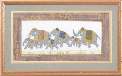 Lot 406 - Indian School, pair of Mughal style paintings on silk