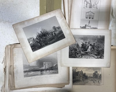 Lot 439A - Portfolio of loose 19th century engravings, various.