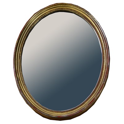 Lot 533 - An oval bevelled mirror