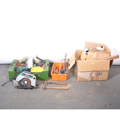 Lot 81 - Three boxes of hand and electrical tools