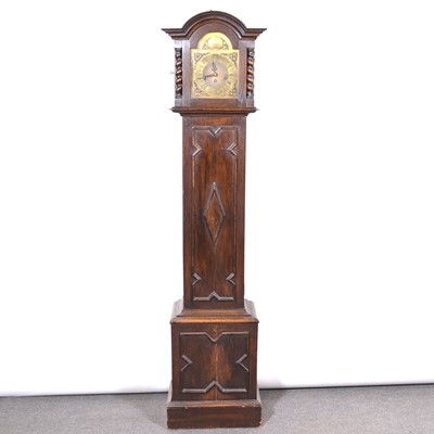 Lot 498 - Oak grandmother clock