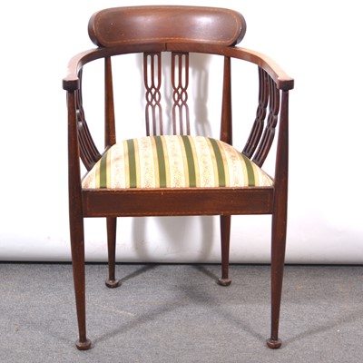 Lot 469 - Edwardian mahogany hoop-back elbow chair