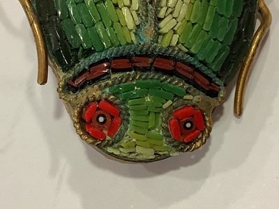 Lot 345 - Micro mosaic scarab beetle brooch.