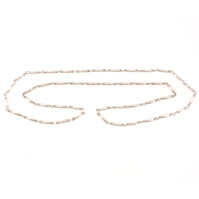 Lot 261 - Henry Pilstrup for Georg Jensen of Denmark - a silver barrel bead link necklace, No. 40.