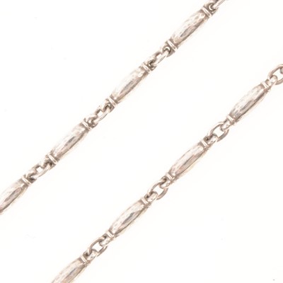 Lot 261 - Henry Pilstrup for Georg Jensen of Denmark - a silver barrel bead link necklace, No. 40.