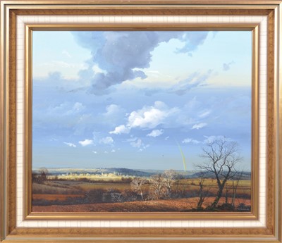 Lot 407 - Peter Newcombe - Winter Sunshine Over Rothersthorpe.