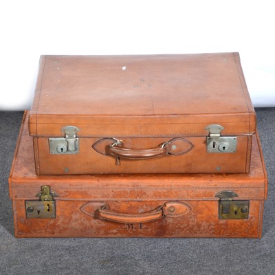 Lot 572 - Two leather suitcases