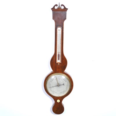 Lot 357 - Victorian mahogany banjo barometer