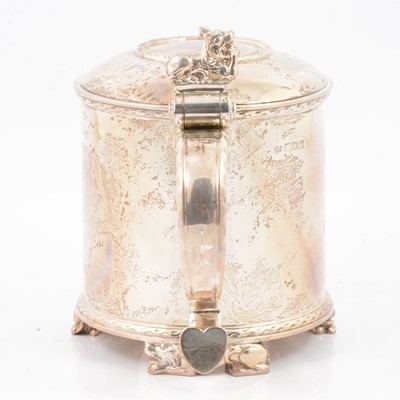 Lot 233 - Silver lidded tankard, Edward Barnard & Sons, London 1909.