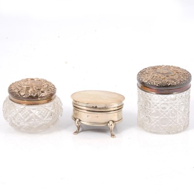 Lot 237 - Silver ring box and two dressing table jars