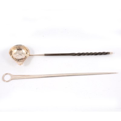 Lot 231 - George III silver skewer, and a ladle