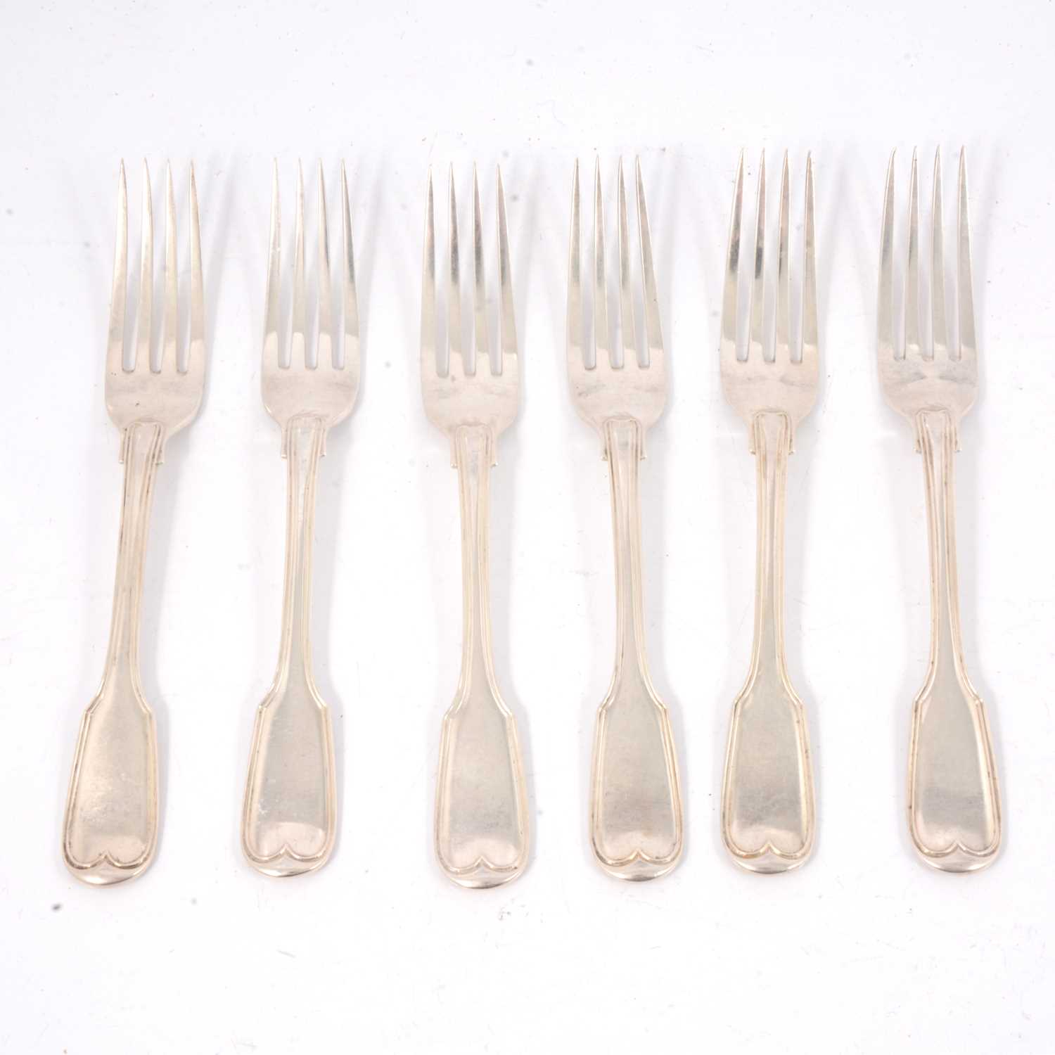 Lot 244 - Set of six Victorian silver table forks