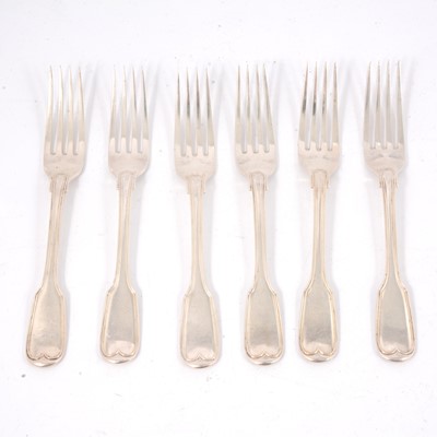 Lot 244 - Set of six Victorian silver table forks
