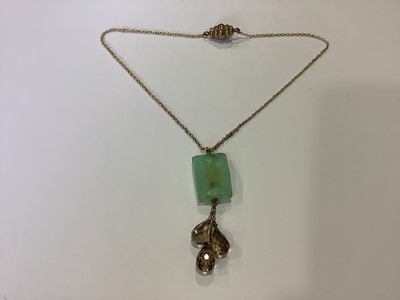 Lot 381 - Natural and simulated stone bead necklaces and bracelets, earrings, agates, turquoise, coral.