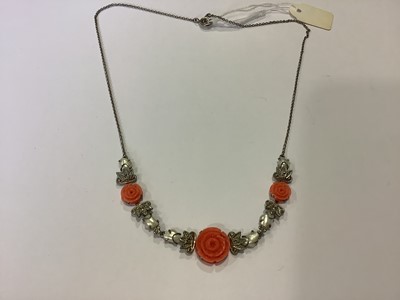 Lot 381 - Natural and simulated stone bead necklaces and bracelets, earrings, agates, turquoise, coral.
