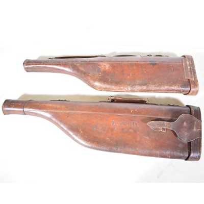 Lot 382 - Two antique Leg of Mutton gun cases