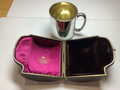 Lot 204 - Victorian silver Christening mug and silver teaspoons