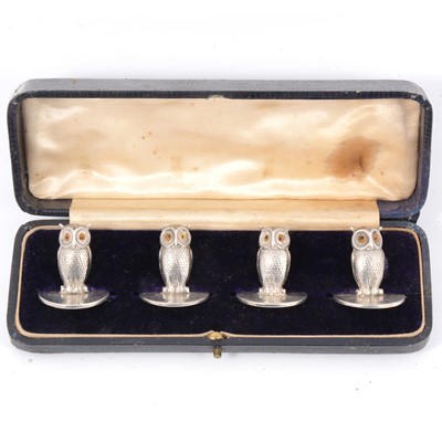 Lot 208 - Set of four silver menu stands