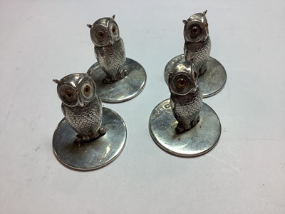 Lot 208 - Set of four silver menu stands
