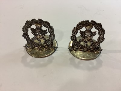 Lot 209 - Pair of silver menu stands, and a Dutch box