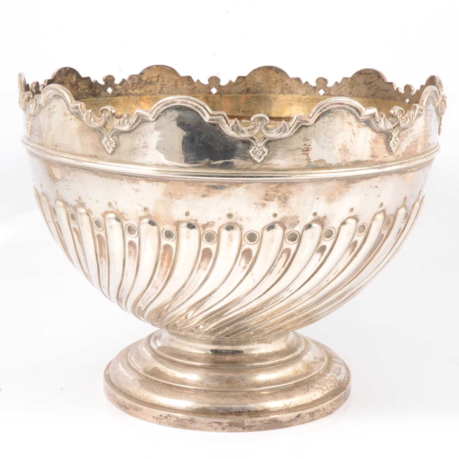 Lot 213 - Victorian silver Monteith-shape rose bowl