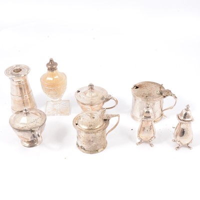 Lot 216 - Silver mustard pots and condiments