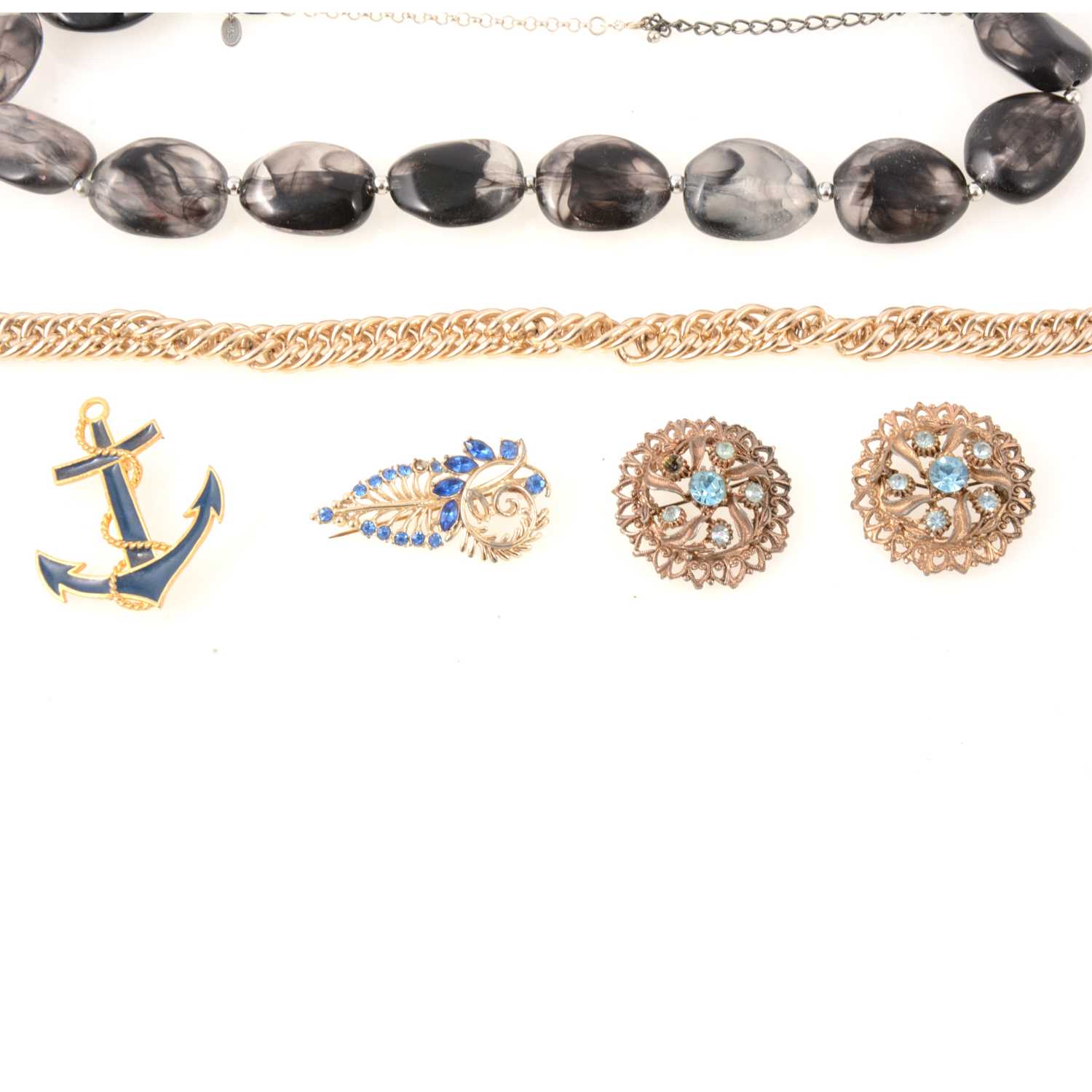 Lot 305 - Tin of vintage costume jewellery.