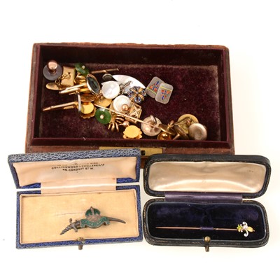 Lot 313 - A collection of gentleman’s cufflinks, studs and tiepins.