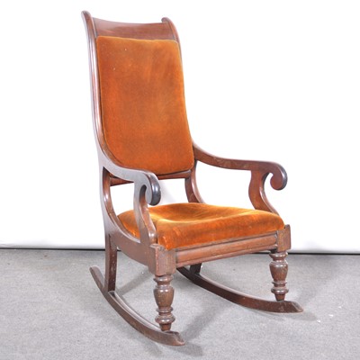 Lot 523 - A Victorian mahogany rocking-chair