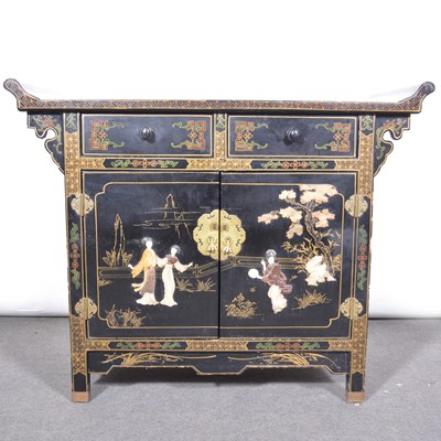 Lot 420 - A Chinese lacquered side cabinet