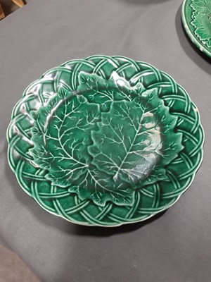 Lot 7 - Chinese ginger jar and Staffordshire green-glazed plates.