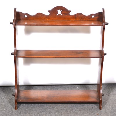 Lot 542 - Set of Edwardian walnut wall shelves