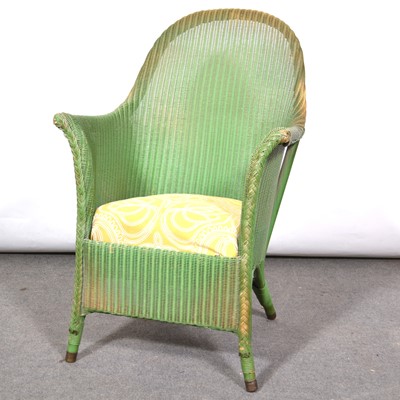 Lot 525 - Vintage Lloyd Loom green painted chair